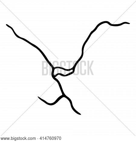 Kintsugi Crack. Earthquake And Ground Cracks, Hole Effect, Craquelure And Damaged Texture. Vector Il