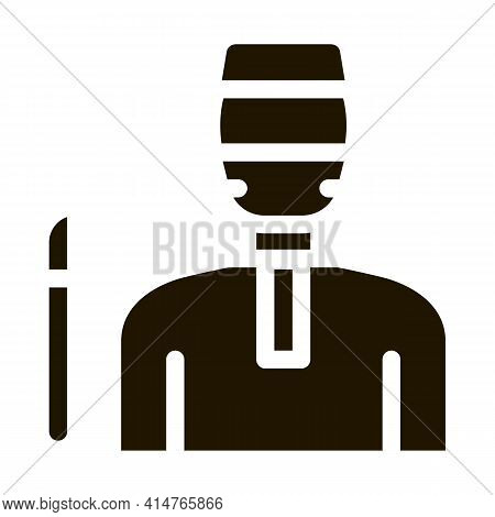 Korean Doctor Glyph Icon Vector. Korean Doctor Sign. Isolated Symbol Illustration