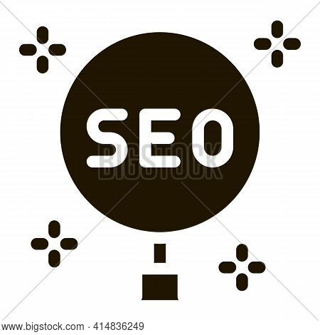 Learning Search Engine Optimization Glyph Icon Vector. Learning Search Engine Optimization Sign. Iso