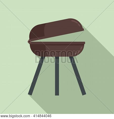 Chicken Brazier Icon. Flat Illustration Of Chicken Brazier Vector Icon For Web Design