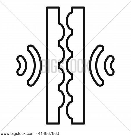 Soundproofing Audio Reflection Icon. Outline Soundproofing Audio Reflection Vector Icon For Web Desi