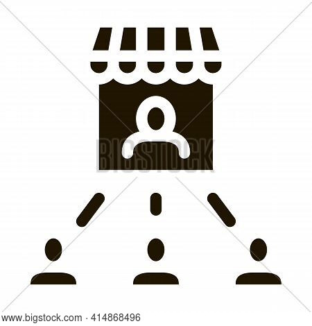 Seller And Buyers Glyph Icon Vector. Seller And Buyers Sign. Isolated Symbol Illustration