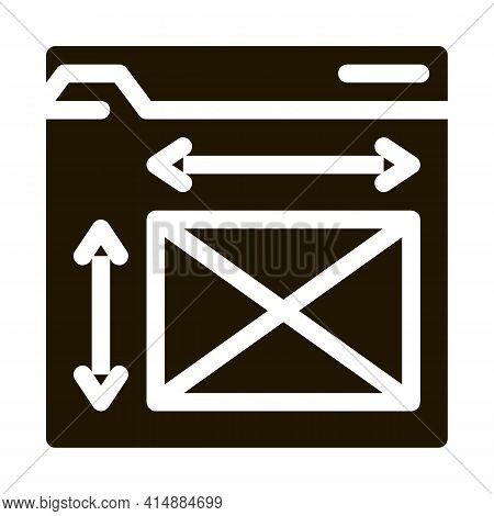 Front End Web Design Sizes Glyph Icon Vector. Front End Web Design Sizes Sign. Isolated Symbol Illus