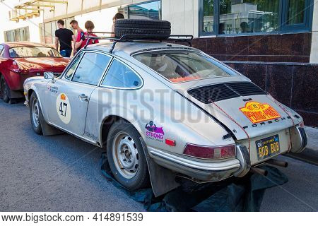 Side View Of Porsche 912, German Sports Car 1968. The 7th Peking To Paris Motor Challenge. Ufa, Russ