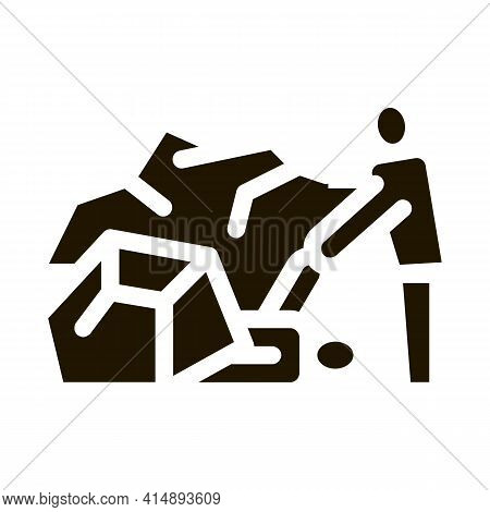 Saving Human From Rubble Glyph Icon Vector. Saving Human From Rubble Sign. Isolated Symbol Illustrat