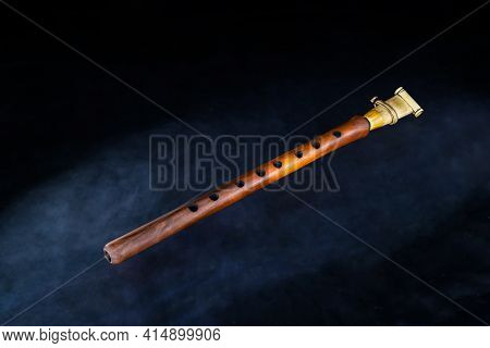 Armenian Musical Woodwind Instrument Duduk Or Tsiranapogh On Isolated Black Background