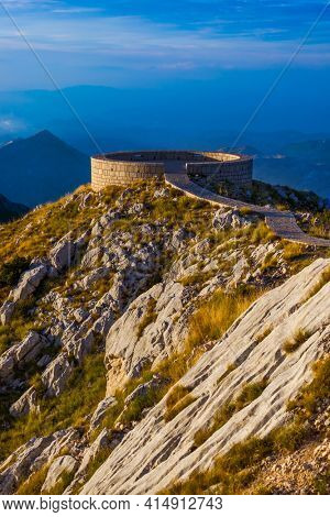 Lovcen Mountains National park at sunset in Montenegro