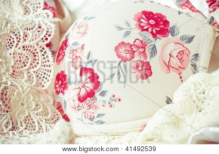 Fond des sous-vêtements de dentelle féminine