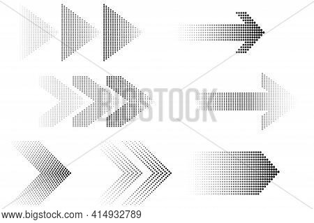 3d Poster With Dots Arrows. Abstract Geometric Background. Black Dots Arrows On Halftone. Stock Vect
