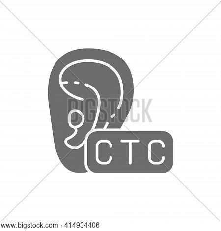 Cross The Counter Hearing Aid, Ctc Gray Icon.