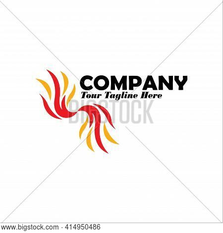 Phoenix Bird Tail Design Logo Vector Template