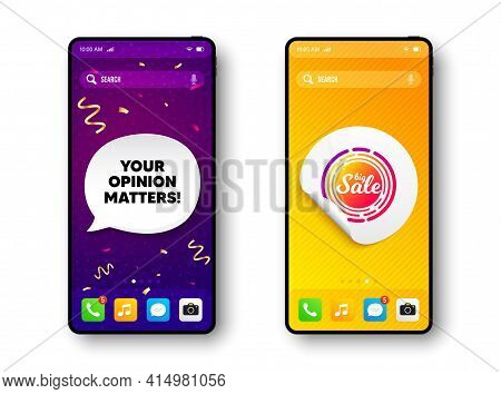 Big Sale Sticker. Phone Mockup Vector Confetti Banner. Discount Banner Shape. Coupon Design Icon. So