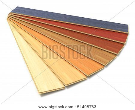Set of color wooden laminated construction planks