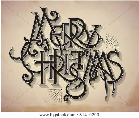 Vintage style detailed Christmas card