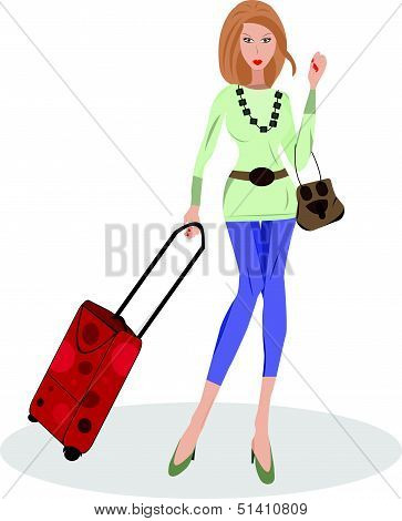 Woman With Luggage