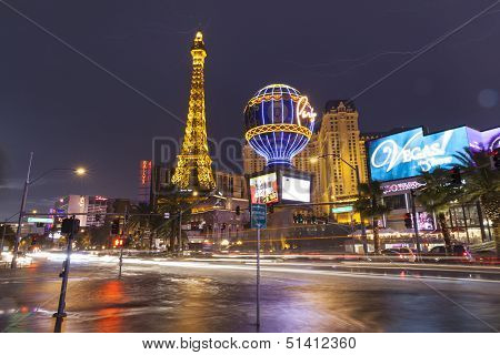 Flood Waters On Las Vegas Boulevard In Las Vegas, Nv On July 19, 2013
