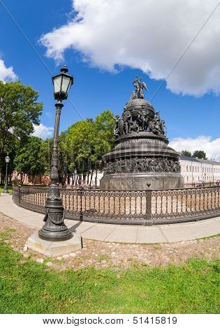 Novgorod - August 10: Monument To The 1000Th Anniversary Of Russia On August 10, 2013 In Velikiy Nov