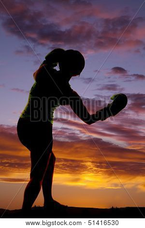 Silhouette Woman Box Punch
