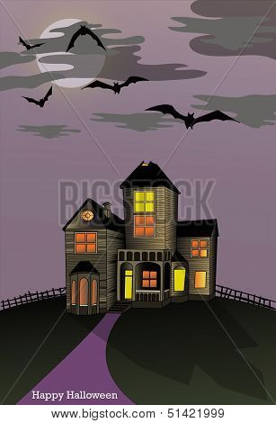 Haunted House with Bats