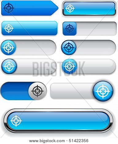 Hindsight web blue buttons for website or app. Vector eps10.