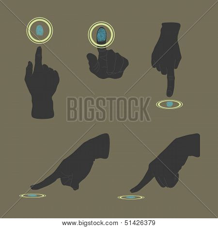 Touch, Id, Fingerprint Scan Access Symbol