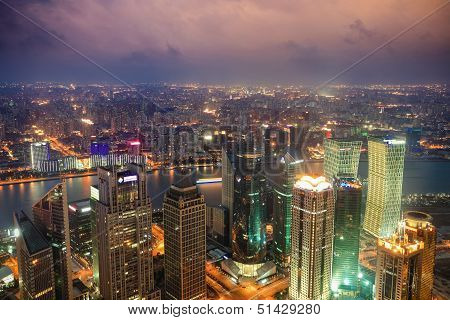 Overlooking Shanghai At Night