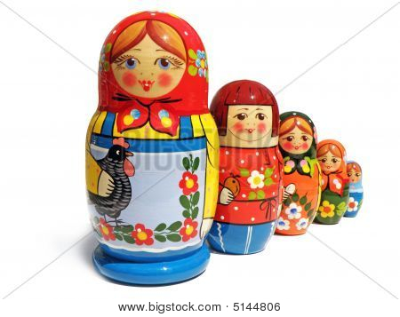 Matreshka Doll Isolated On White