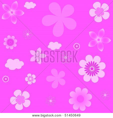 Abstract Vector Background With Flowers.