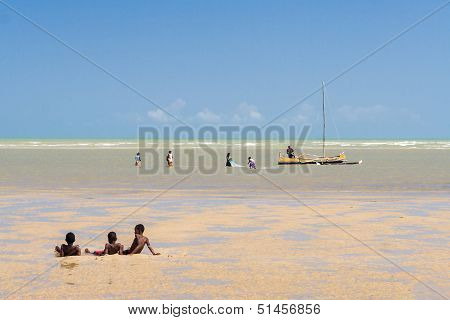 Scene Of Life In The Lagoon