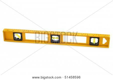 a yellow bubble level on a white background