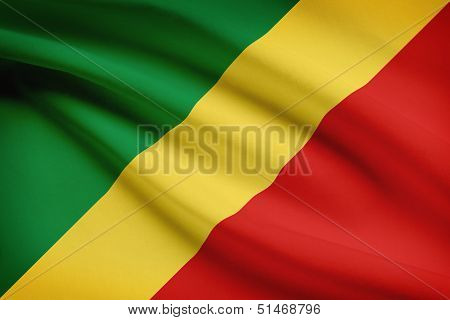 Series Of Ruffled Flags. Republic Of The Congo. Congo-brazzaville.