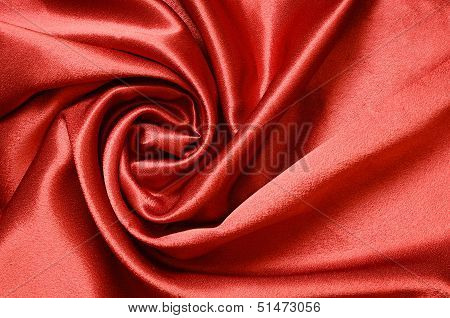 Red draped silk