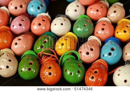 Colorful F-dur ocarinas
