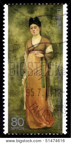 Painting Japanese Woman By Okada Saburosuke
