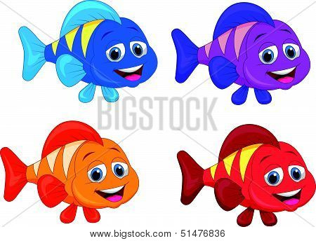 Cute fish cartoon collection set