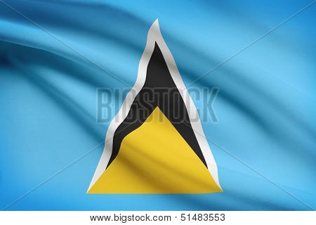 Series Of Ruffled Flags. Saint Lucia.