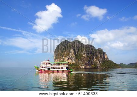 Tourists on an boat .Thailand