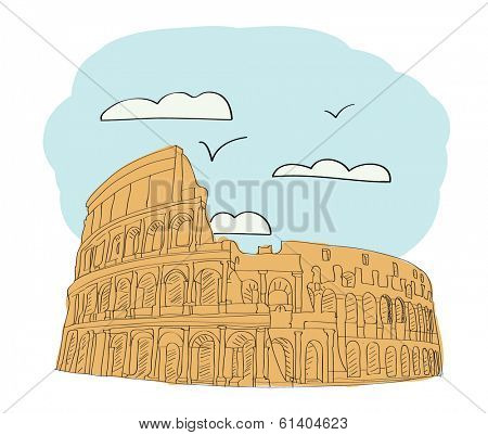 Great Colosseum, Rome, Italy. vector illustration for magazine or newspaper