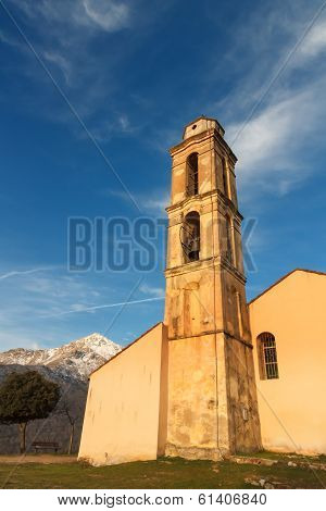 Chapel And Bell Tower Near Pioggiola In Corsica