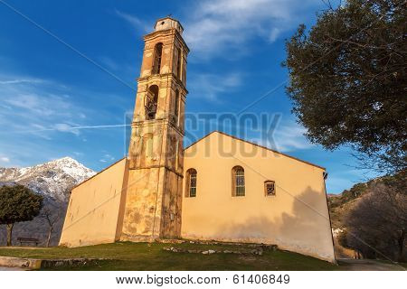 Chapel And Bell Tower Near Pioggiola In Corsica