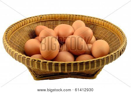 Egges on Thai wooden basket