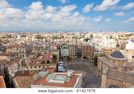 View of the historical center of Valencia Spain