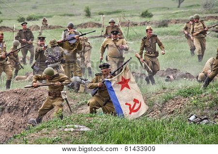 Odessa Ukraine - May 6: Fragment Reconstruction combat events in 1944