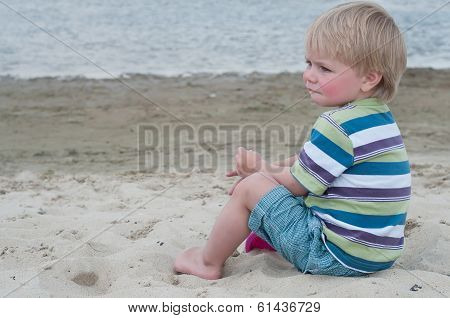 Little boy in striped t-hirt