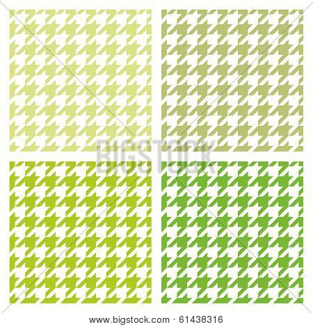 Pastel vector houndstooth spring seamless fresh green and white pattern set