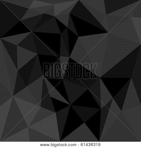 Dark triangle vector background or seamless pattern. Flat black and grey surface wrapping geometric