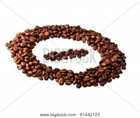 Sight 'minus' in circle from Coffee beans
