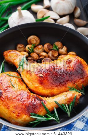 Roasted chicken legs