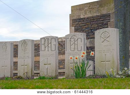New British Cemetery In Flanders Fields Great World War