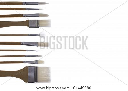 Set Of Paintbrushes With High Key Illumination